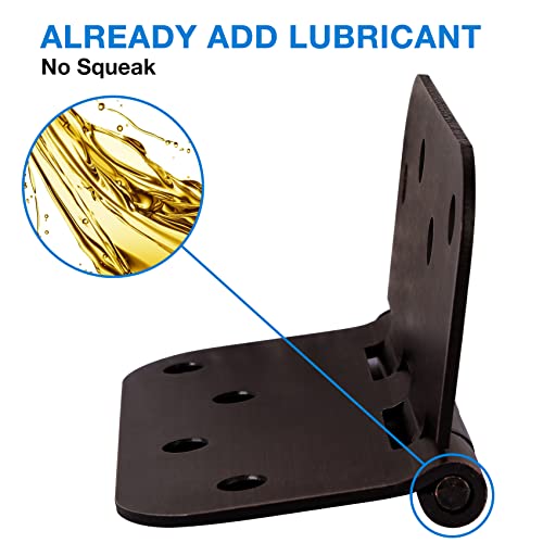 3 Pack 4" Front Exterior Door Hinges Oil Rubber Bronze Interior Door Hinges 4 Inch 5/8" Radius Heavy Duty Steel Outdoors Craft Project 4In Door Hinges For French Double Doors/Gate/Barn 8 Holes 4X4" #TOP3