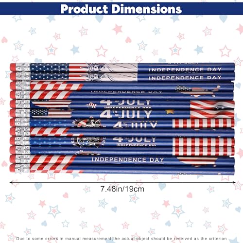Lápices Patrióticos con Bandera Americana, Pack 12 miniatura 2
