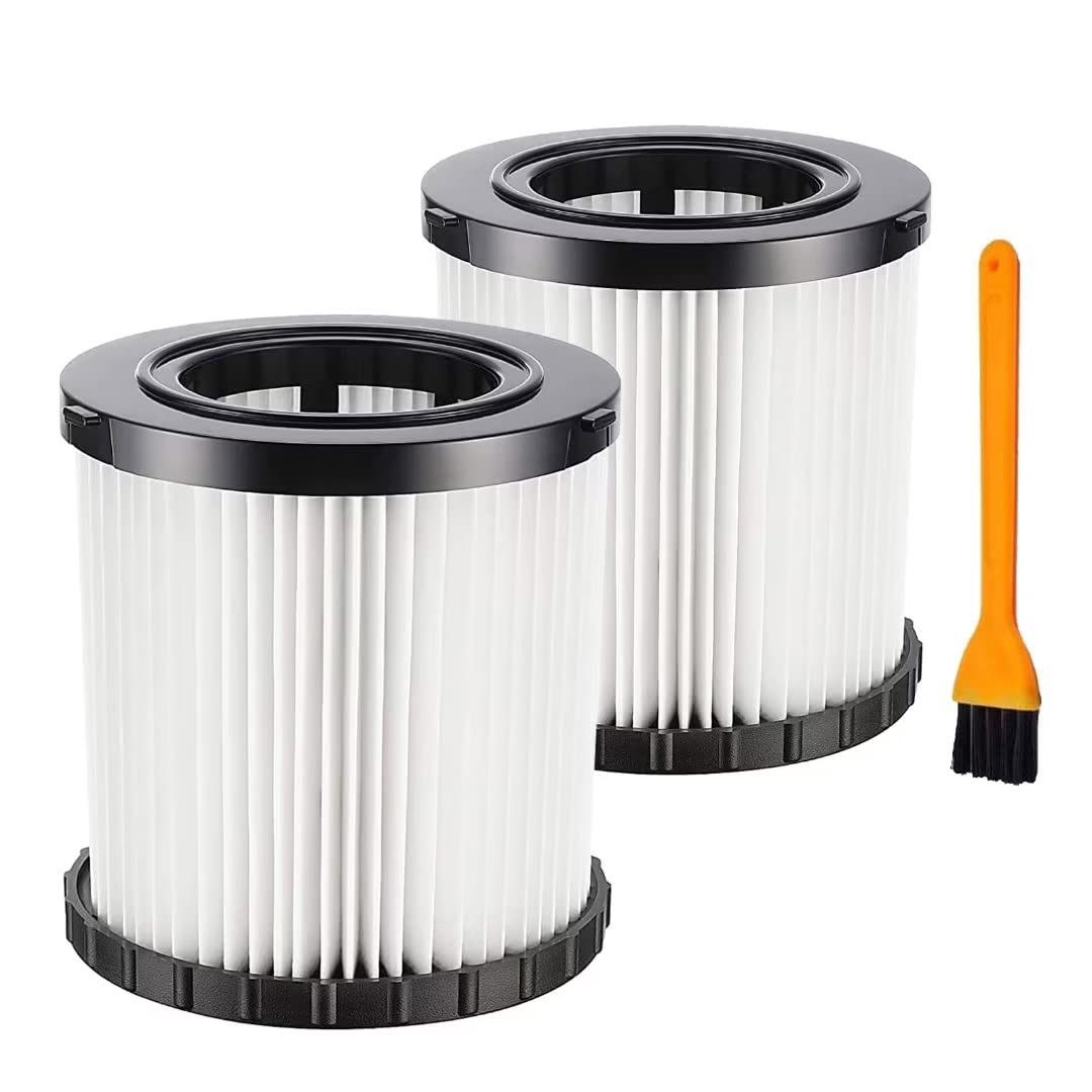 2 Pack DCV5801H Wet/Dry Vacuum HEPA Replacement Filter Compatible with DeWalt DCV580 & DCV581H, Reusable and Washable