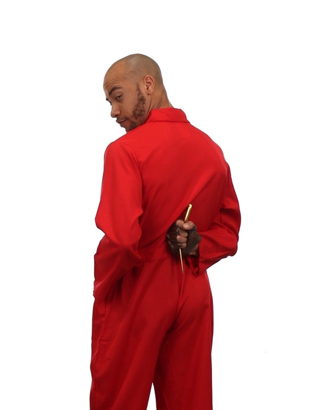 Amazon.com: Ann Arbor T-shirt Co. Red Jumpsuit, Foam Gold Scissors