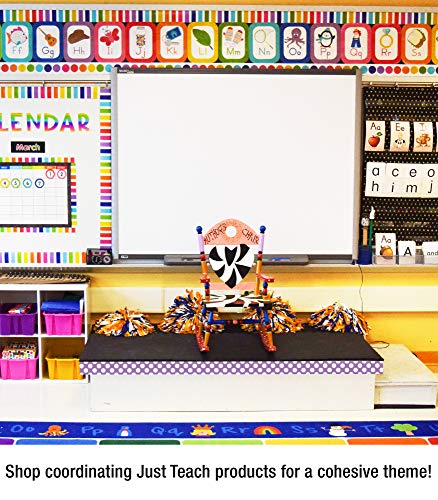 Schoolgirl Style Straight Polka Dot Bulletin Board Border—Rolled Purple and White Dotted Paper for Bulletin Boards, Homeschool or Classroom Decor (3" x 36')
