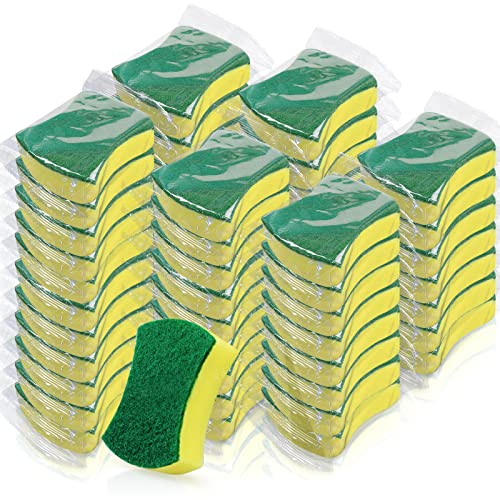 Image of (56 Pack) Kheoxusa Individually Wrapped Sponges,Sponges Individually Wrapped,Individually Wrapped Sponges Bulk Packed for Cleaning Dishes Kitchen Scrub Dish Non Scratch Scrubbers Small Mini Bulk-Waist