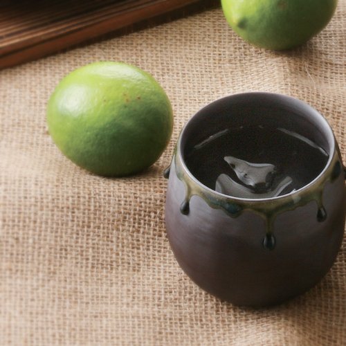 Vaso Rock Glass 350 cc de porcelana negro miniatura 2
