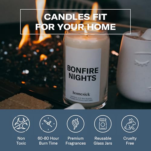 Homesick-Scented-Candles-for-Home-Bonfire-Nights-1375-oz-Long-Lasting-Soy-Wax-Blend-Jar-Candle-Gifts-for-Women-Men-60-80-Hours-Burn-Time-Notes-of-Smoked-Embers-Palo-Santo-Vanilla Homesick Scented Candles for Home Bonfire Nights 1375 oz Long Lasting Soy Wax Blend Jar Candle Gifts for Women Men 60 80 Hours Burn Time Notes of Smoked Embers Palo Santo Vanilla