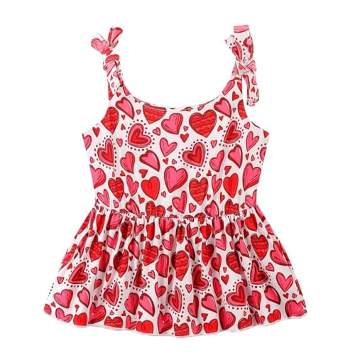 Image of Toddler Girls Clothes Summer Short Set Outfit Tie Knot Shoulder Sleeveless Ruffle Tops and Shorts 2PC Clothing Set