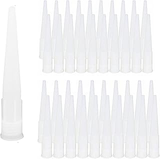 XHBTS 180pcs Plastic Caulking Gun extender Caulk Nozzle Tip Tool for Sausage Caulking Gun, Caulk Nozzles Applicator, Easy To Use, White