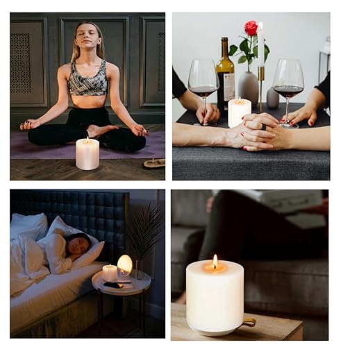 Image of Pure Source India Vanilla Scented Pillar Candle 3x3 inch Smokeless & Dripless Wax Candles for Home Decor and Light Festivals (Set of 3)
