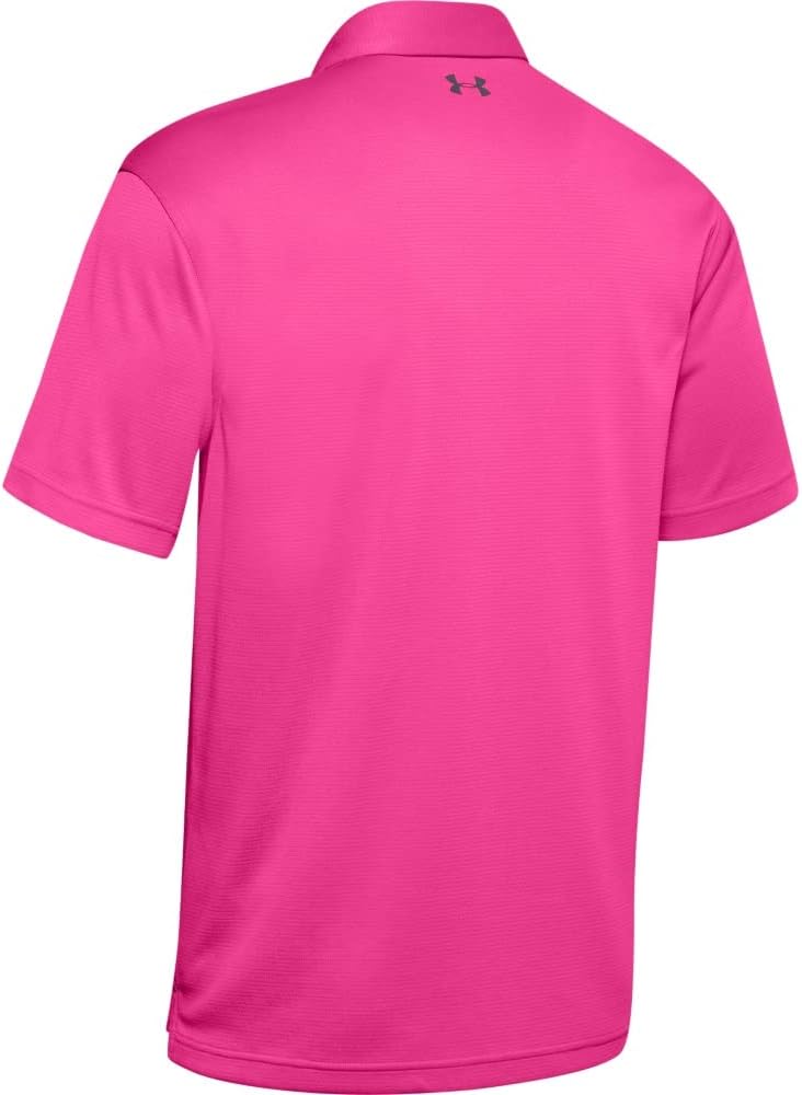 Under Armour Men's Tech Golf Polo , Pink Surge (687)/Pitch Gray , Small
