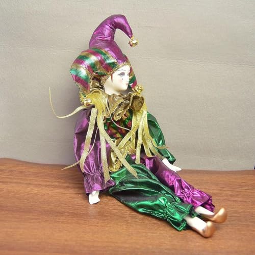 Muñeco Harlequín de Porcelana Posable 18.5 in miniatura 7