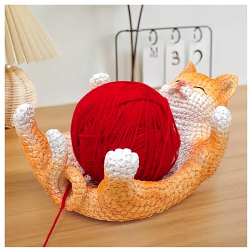 Orange Cat Yarn Bowl