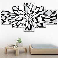 SIGNWIN 5 Panel Canvas Wall Art Modern Art Abstract Closeup Cool Line Minimalism Minimalist Multicolor for Home Decorations Ready to Hang - 60