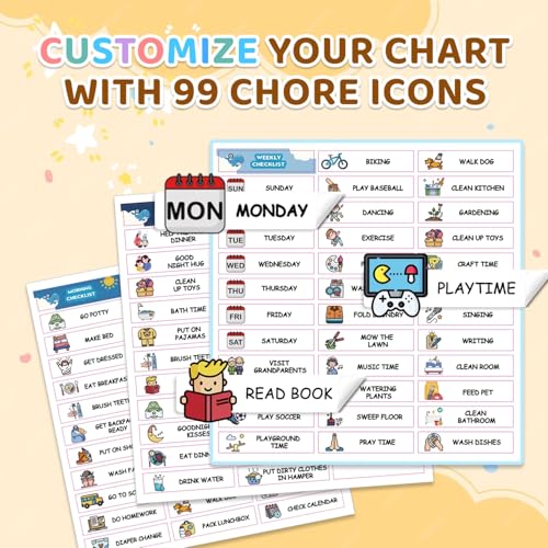 Image of 2 in 1 Upgraded Slider Gingerbread Chore Chart for Kids, Magnetic Kids Chore Chart for 2 Kids, Dry Erase Morning /Bedtime Routine Chart for Kids Toddlers Teens Adult, Visual Schedule for Kid