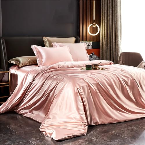 Haitpant Solid Mulberry Silk Bedding Set With Duvet Cover Bed She...