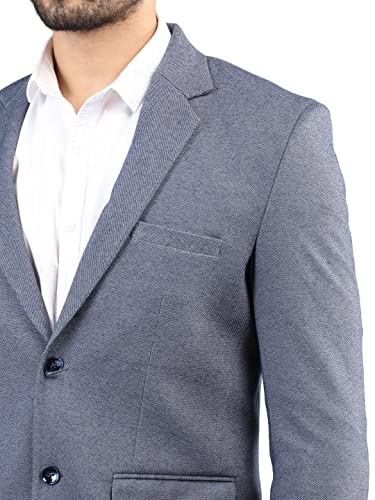 Image of CHKOKKO Men Checked Winter Wear Regular Fit Coat BlueMelange