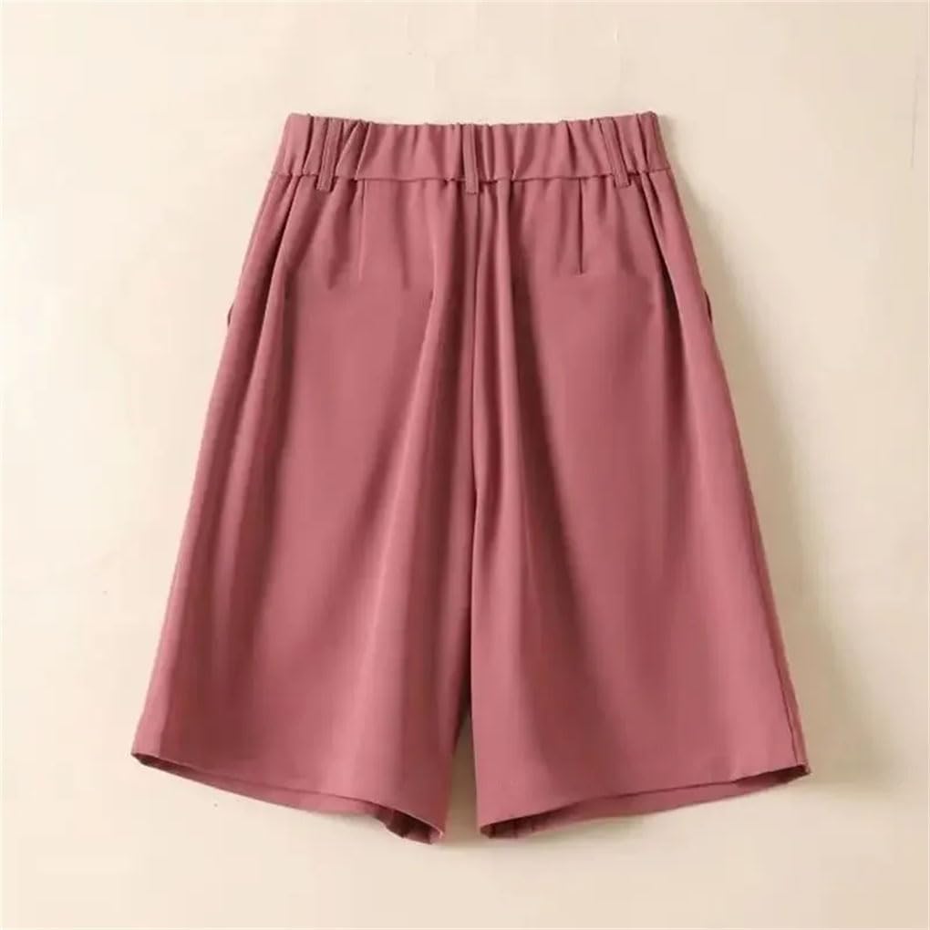 Short décontracté taille haute pour femme avec poche et bouton