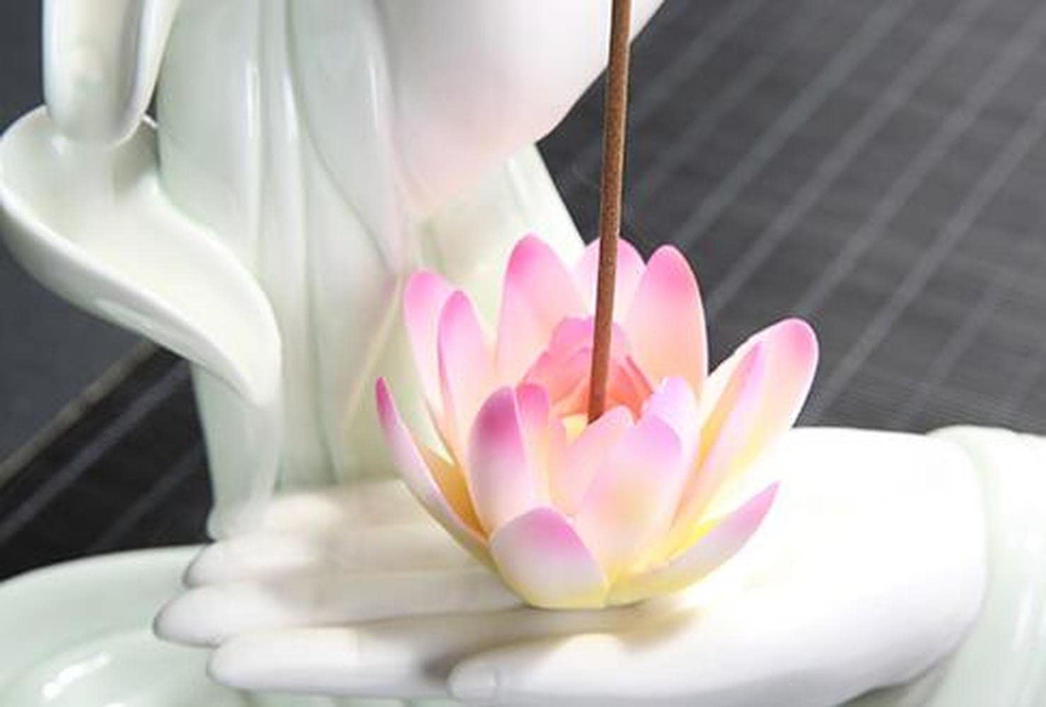 XIALON 21.2cm Cerámica Incienso Quemador Buda Mano Reflujo Lotus Censer Decoración del Hogar
