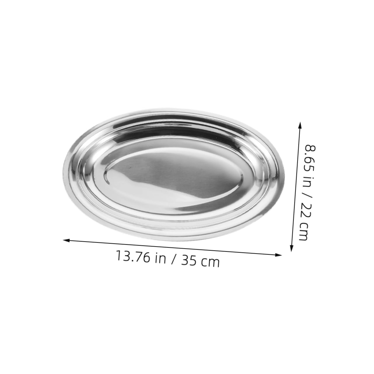 Hohopeti 6pezzi Vassoio in Acciaio Inox per Sushi Pesce Frutti di Mare e Carne Vassoio da Portata in Superficie Luciper Antipasti e Tovaglioli capacità Generosa per Servire Cibo in Modo