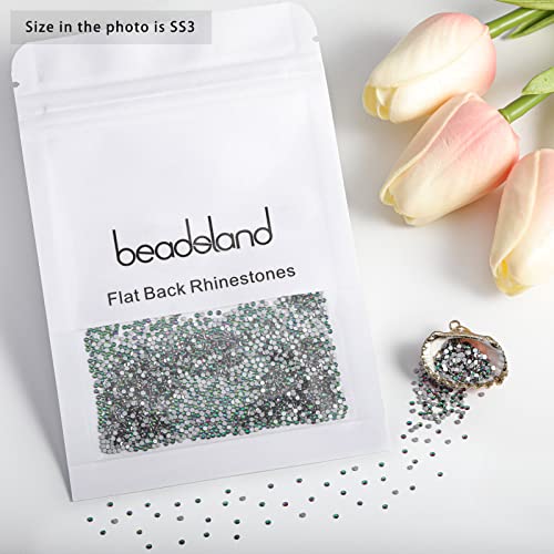 Image of Beadsland Flat Back Crystal Rhinestones,Green Volcano, SS3, 1440pcs