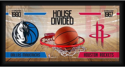 Dallas Mavericks vs. Houston Rockets Framed 10" x 20" House Divided Collage - NBA Team Plaques and Collages