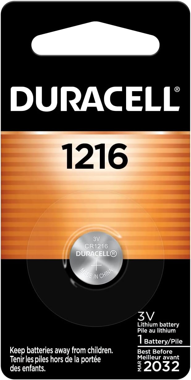 CR1216 3V Lithium Battery, 1 Count Pack, Lithium Coin Battery for Key Fob, Car Remote, Glucose Monitor, CR Lithium 3 Volt Cell