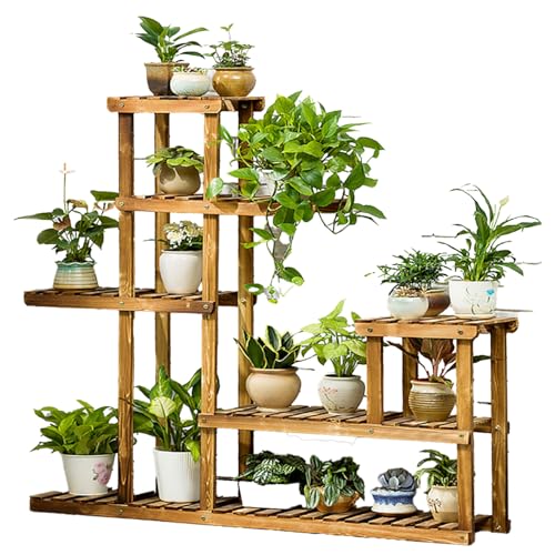 Neo 5-Tier Wooden Plant Stand for Balcony Indoor Garden & Patio Outdoor Flower Shelf Display Rack