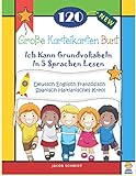 120 Große Karteikarten Bunt Ich Kann Grundvokabeln In 5 Sprachen Lesen Deutsch...