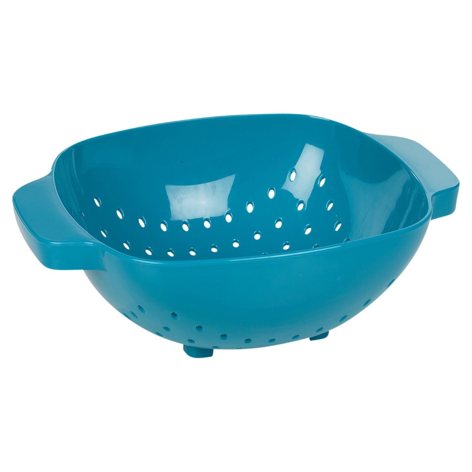 URBN-CHEF Plastic Colander Sieve Mesh Food Pasta Rice Veg Washing Strainer Kitchen Basket (Teal) — image 1