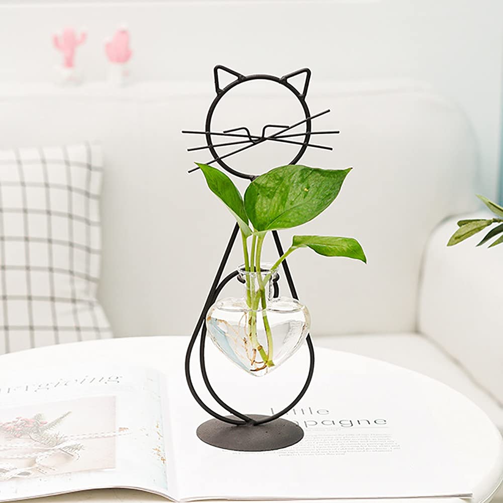 Maceta De Cerámica Con Forma De Gato Para Suculentas - Color Negro, Tamaño 9.1x6.3 Cm, Decoración Hogar