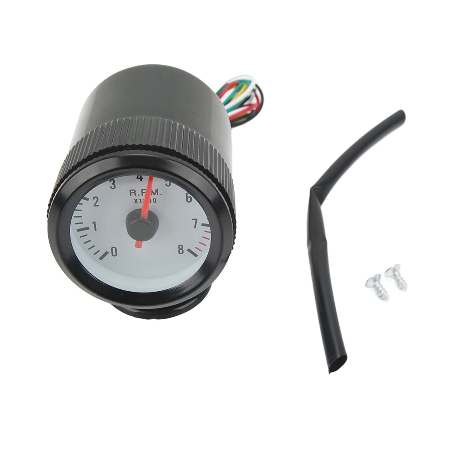 Toerentellermeter, 52 Mm/2,05 Inch 0‑8000 Tpm Koolstofvezelpaneelaanwijzer 12 V Universeel voor 4 6 8-cilindermotoren Tachymeter