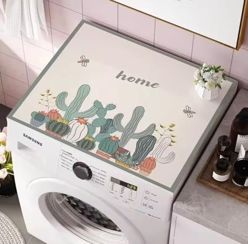 Homecloud Non-Slip Washing Machine Mat – Durable Waterproof Protective Cover for Washer & Dryer, Dust-Resistant Mat Ideal for Laundry Room & Kitchen Appliances | 60x60 cm (Green)