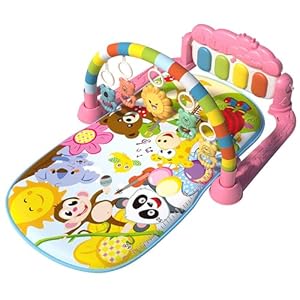 ZOYDP Spielbogen Baby, Spielebogen Babies, Spieldecke Baby mit Bogen, Baby Gym mit Musik & Licht, Krabbeldecke für Baby mit Spielbogen für Kleinkinder Ab der Geburt, Mädchen Junge