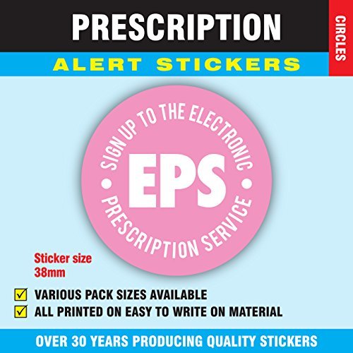 1,000 Prescription Alert Stickers - Supplied on a roll (Light Pink EPS) โ image 1