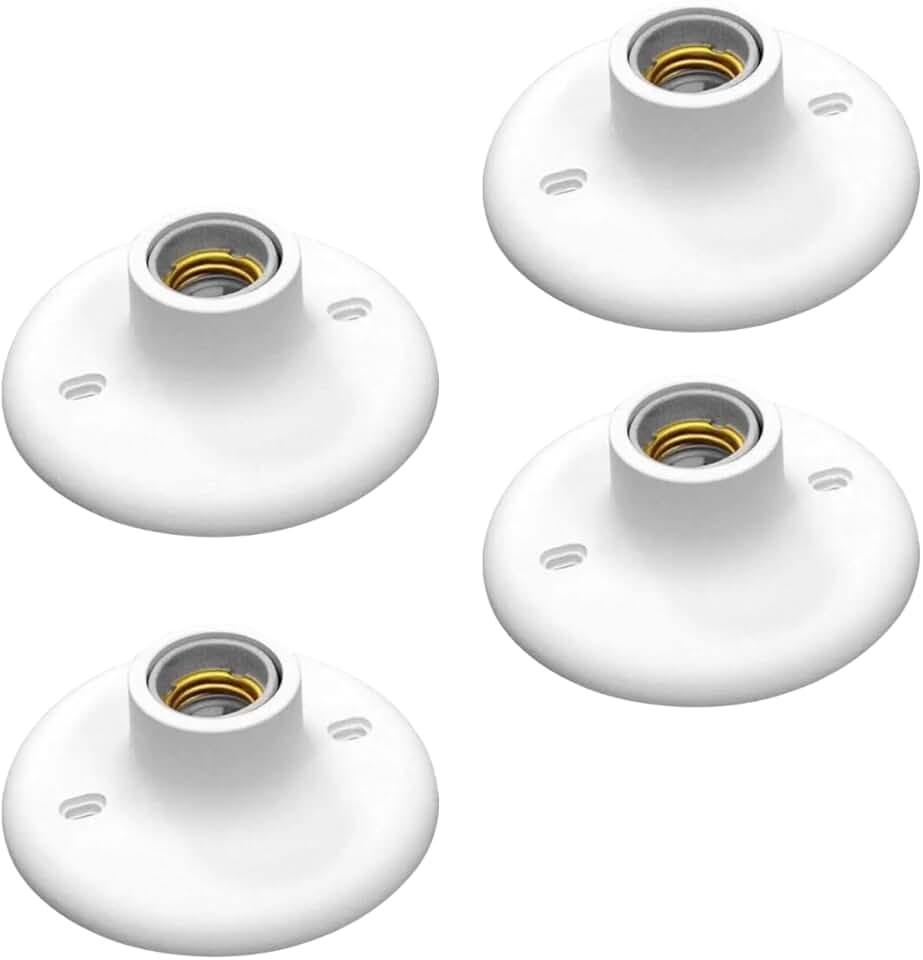 Kit 4 Plafon Branco Simples bocal E-27 bivolt 110/220 montagem no teto |DEPARTAMENT STORE