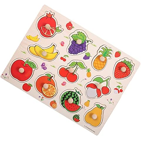 TOYANDONA Wooden Fruit Puzzle for Toddlers Cover