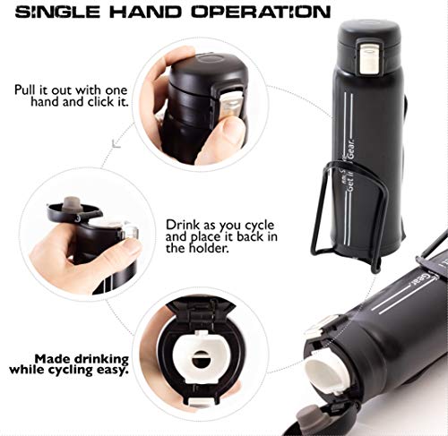 image for R.M.Stone Bike Bottle Holder Pro Set with Thermos Bike Bottle OR Exrta