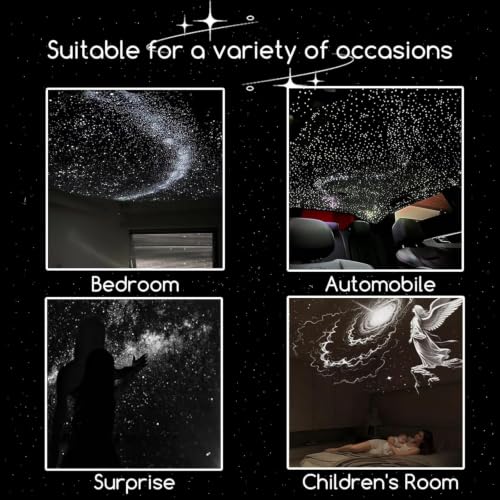 Image of JD PRO 2-in-1 Mini Galaxy Projector Night Light, USB Starry Sky Projector Lamp with 360 Rotation, Portable Ceiling & Wall Light for Bedroom, Kids Room & Home Decor, Star Light Projector (3 Slide)