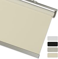 Vista 14 de MYshade Free-Stop - Persianas enrollables sin cordones para oscurecer la habitación, persianas y persianas del mismo color en ambos lados, de tela