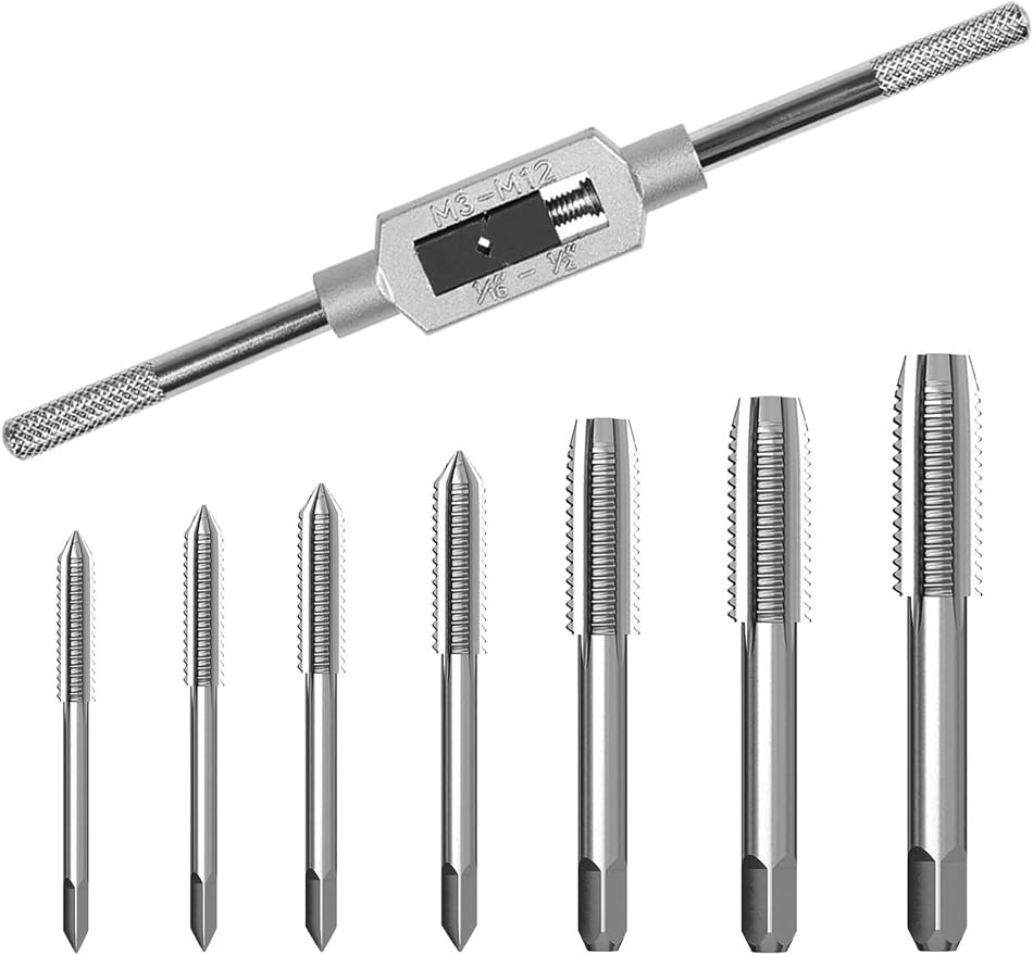 Up to Date Products & Tools 8pcs Metric Thread Machine Taps Set, Hand Screw Thread Plug Taps M3 M4 M5 M6 M8 M10 M12 with Adjustable Tap Wrench 1/16-1/2 (B0D1R57NP7) Amazon Price History, Amazon Price Tracker