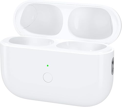JKV Repuesto de carga inalámbrica para AirPod Pro 1 2 con puerto tipo C, solo compatible con Air Pods Pro 1 y 2 funda de cargador con botón de