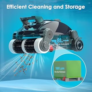Cordless Robotic Pool Cleaner, Wall Climbing, Lightweight, Extended Battery Life, 8L Large Capacity, Advanced Dual-Motor, X1 Auto Pool Vacuum for Inground & Above Ground Pools Up to 1100 Sq.Ft, Blue