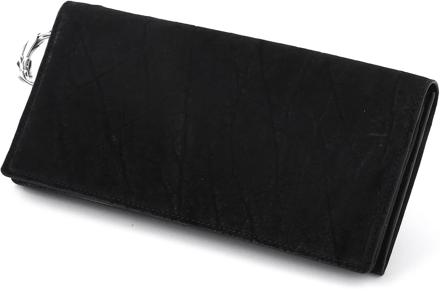 M.U.L. フラットロングウォレット エレファント型押ブラック【新品