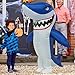 One Casa Inflatable Costume Full Body Shark Air Blow up Funny Party Halloween Costume for Adult X-Large Size