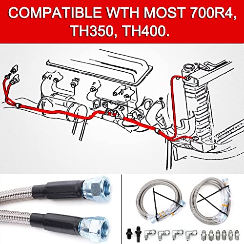 6AN Transmission Cooler Hose Kit Lines Fitting Kit for GM Chevy 1996