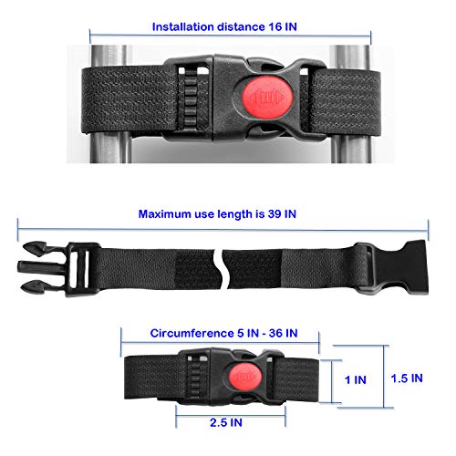 Vukgahao Bike Wheel Stabilizer Heavy Duty Versatile Hook & Loop Securing Straps Tie Downs Fastening Stabilizer Straps Reusable Bicycle Wheel Stabilizer Straps Black 2 Pack - Thumbnail 5