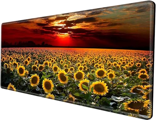 Image of XXXL Mouse Pad Gaming 48x24 Extra Large Mousepad Huge Full Desk Mat Oversized Desk Pad Sunflower Sunset Marble Mouse Mat Giant Computer Mat for Protector Desktop