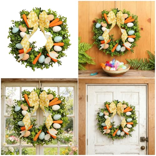 Couronne de Pâques œuf et carotte pour décoration de table - 3