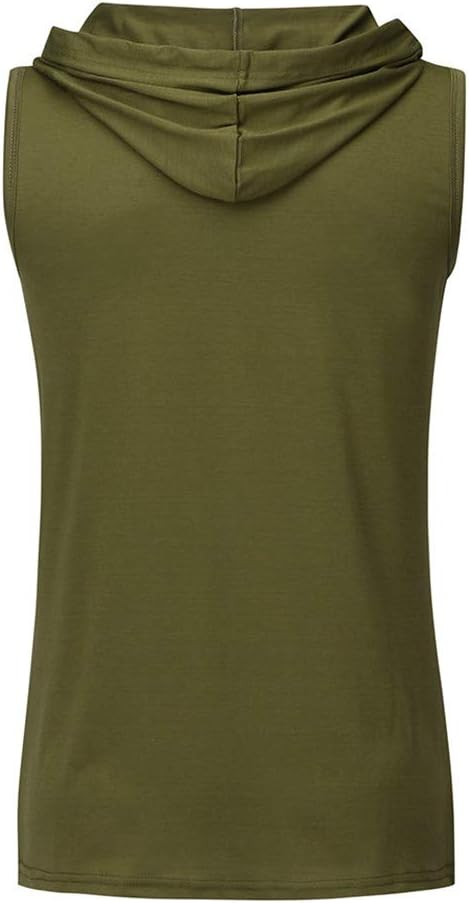 Ymosrh Men's Workout Hooded Tank Tops Bodybuilding Muscle Sleeveless T-Shirts Gym Tank Top, S-3XL
