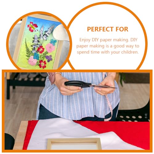 TOPPERFUN Wooden Frame Paper Making Kit 7.09X4.92 Inch DIY Paper Craft Educational Material Bag for Kids Family Activity Wood Crafts - Image 3