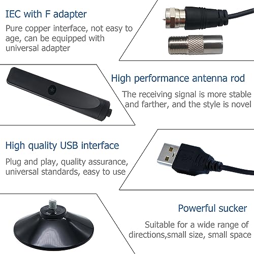 GITRE TV Antenna - Digital Antenna for TV Support 4K 1080p Antenna TV Digital HD Indoor -TV Antenna for Smart TV and All Older TV's - Thumbnail 4