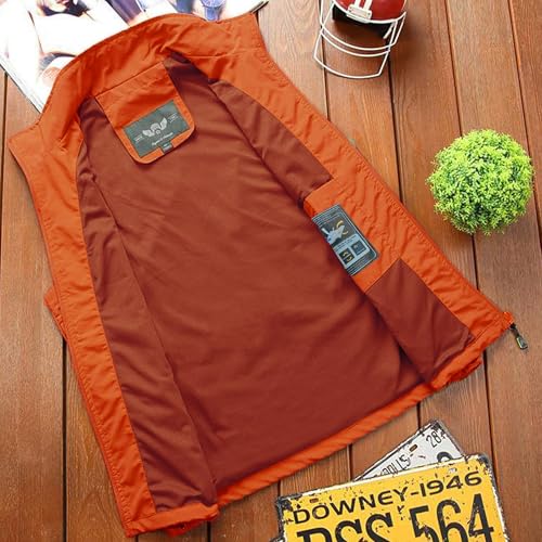 Image of Hixiaohe Mens Lightweight Vest Outerwear Casual Summer Outdoor Travel Vest for Hiking Fishing Golf Photo Work with Pockets